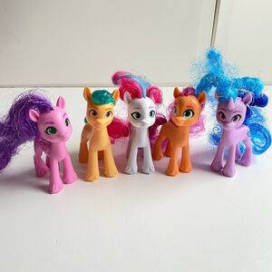 My Little Pony‎ Unicorn Party Celebration 5 Pony Set Sparkle Hair Poseable Head